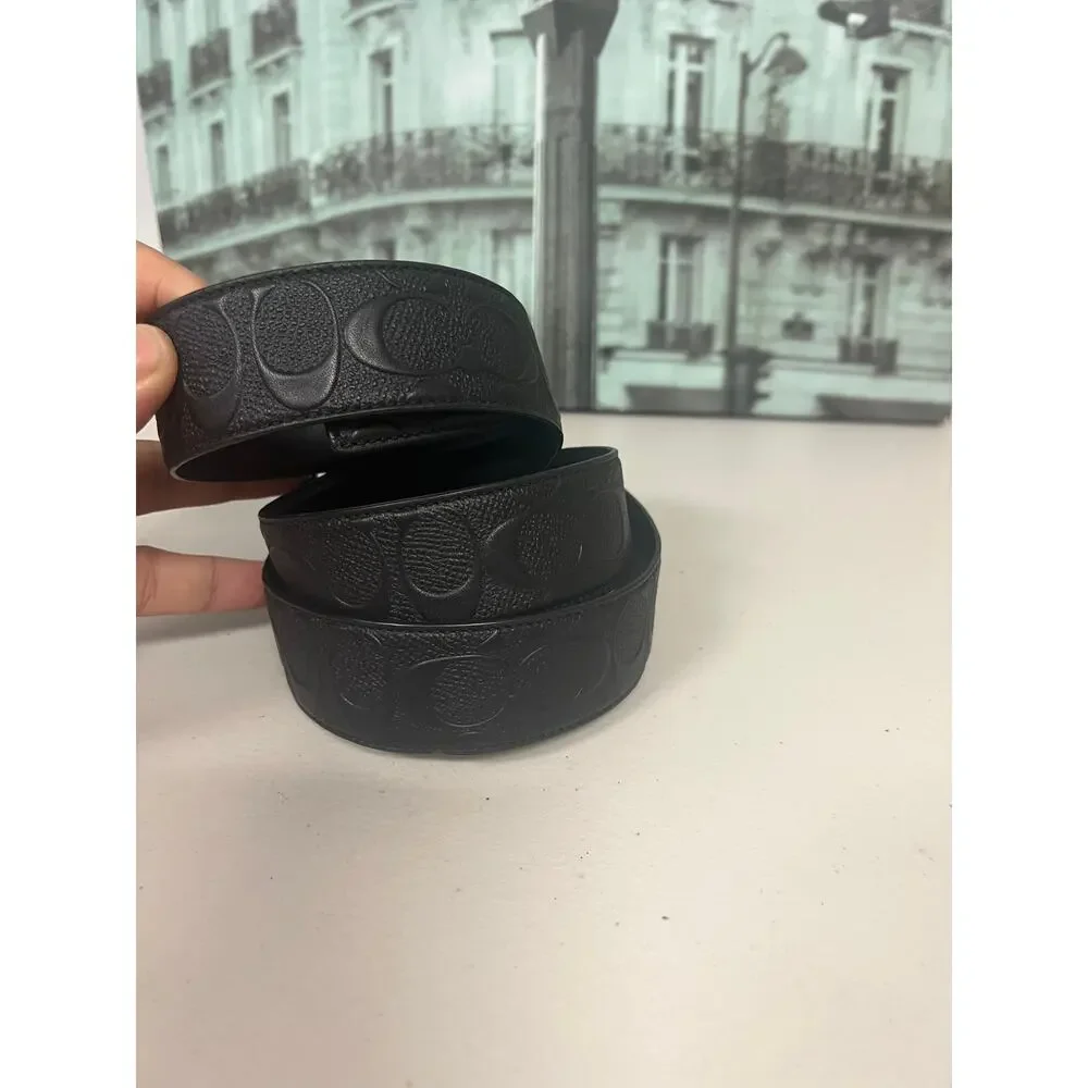 Coach F55157 Harness Buckle Black Reversible Belt Cut To Size 38mm - Picture 3 of 6